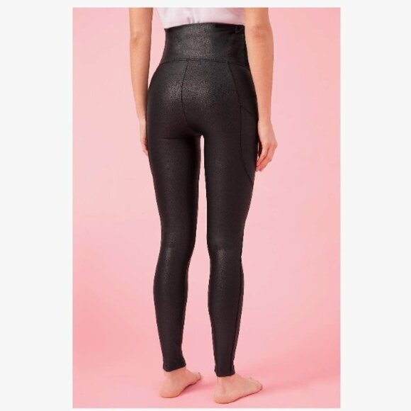 Maternity Leggings Over The Belly Pregnancy Pants with Pockets - Picture 5 of 11